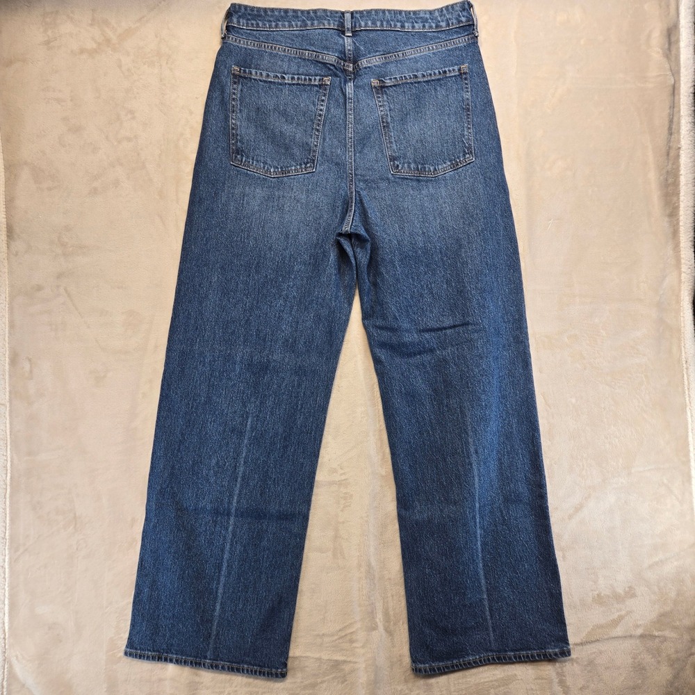 Old Navy Sky-Hi Wide Leg Jeans Womens 12 Blue Excellent Extra High Rise - Picture 7 of 7